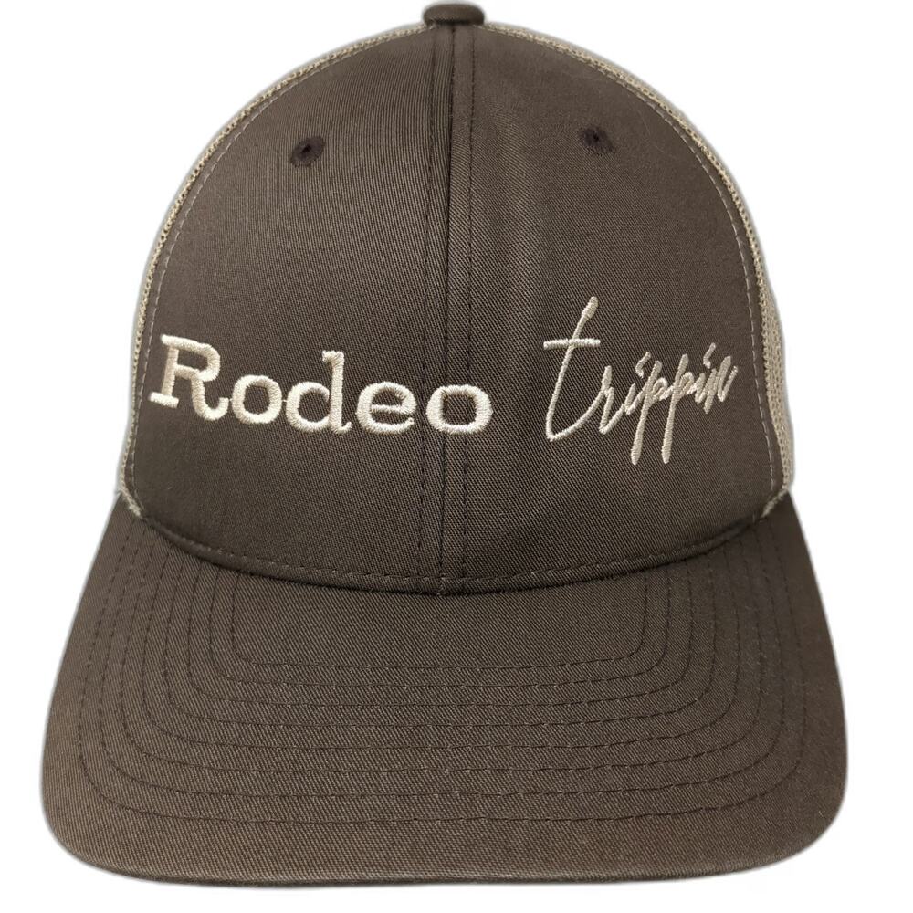 Yupoong The Classics Brown Trucker Hat One Size Rodeo Trippin Mesh Snapback
